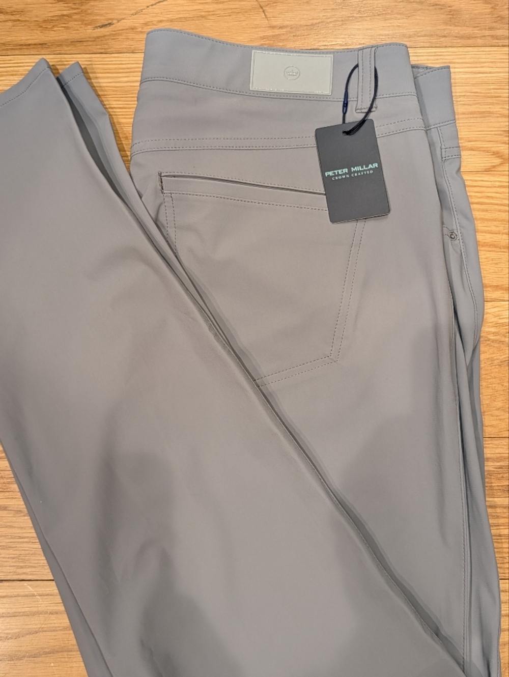 Peter Millar Crown Crafted Performance Pants Gray 36x32 5-Pocket Stretch NWT - Picture 2 of 8
